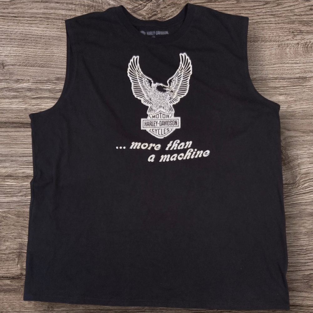 Harley-Davidson Men's Black Sleeveless Classic Logo Muscle Tank Top - Slim 3XL